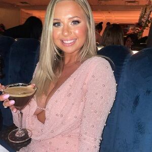 Elegant Pink Beaded Dress